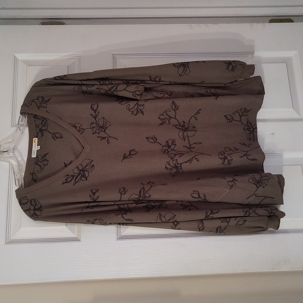 C&C California Brown Floral Sweater